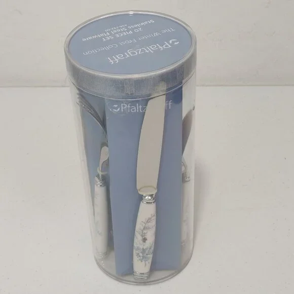 20 Piece Pfaltzgraff The Winter Frost Collection Flatware Set NEW
